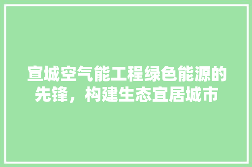 宣城空气能工程绿色能源的先锋，构建生态宜居城市 洁具维修