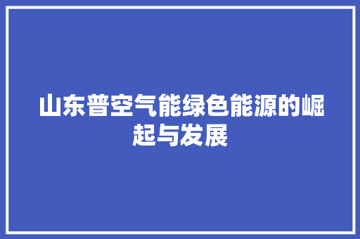 山东普空气能绿色能源的崛起与发展 家电维护