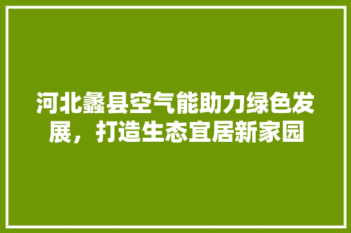 河北蠡县空气能助力绿色发展，打造生态宜居新家园 局部翻新