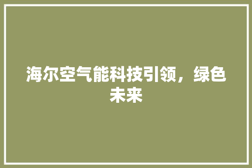 海尔空气能科技引领，绿色未来 清洁保养