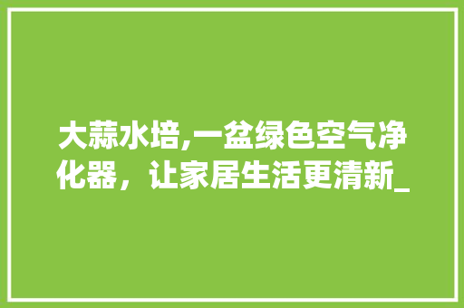 大蒜水培,一盆绿色空气净化器，让家居生活更清新_大蒜水培能净化空气 大蒜水培,一盆绿色空气净化器，让家居生活更清新_大蒜水培能净化空气 洗衣机