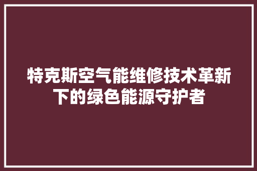 特克斯空气能维修技术革新下的绿色能源守护者 热水器