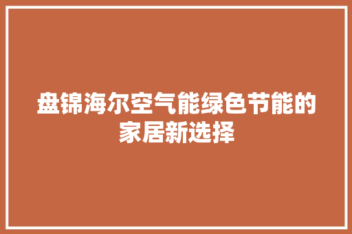 盘锦海尔空气能绿色节能的家居新选择 灯具安装