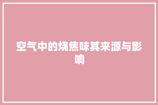 空气中的烧焦味其来源与影响 家具修理