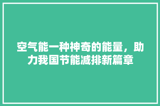 空气能一种神奇的能量，助力我国节能减排新篇章 清洁保养
