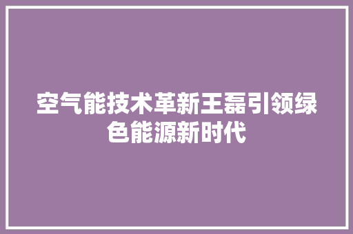 空气能技术革新王磊引领绿色能源新时代 贴膜