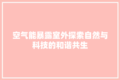 空气能暴露室外探索自然与科技的和谐共生 洗衣机
