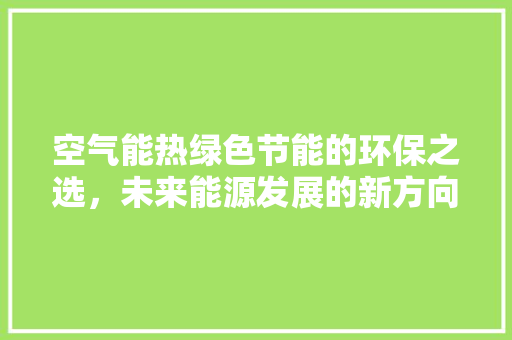 空气能热绿色节能的环保之选，未来能源发展的新方向 空调