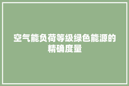 空气能负荷等级绿色能源的精确度量 灯具安装