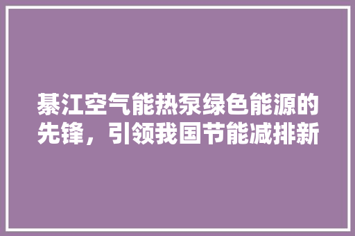 綦江空气能热泵绿色能源的先锋，引领我国节能减排新潮流 洗衣机