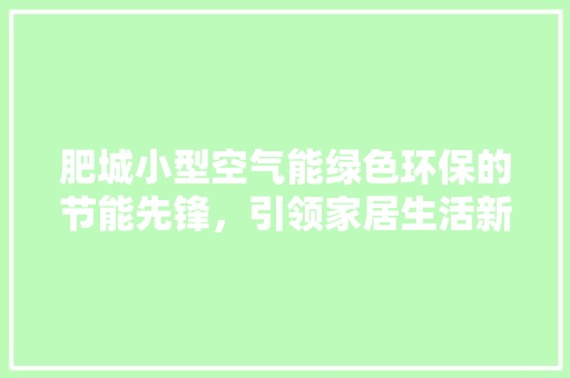 肥城小型空气能绿色环保的节能先锋，引领家居生活新风尚 局部翻新