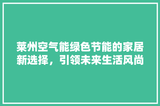 莱州空气能绿色节能的家居新选择，引领未来生活风尚 空调