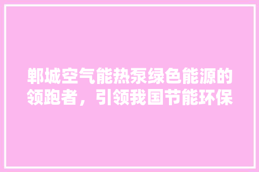 郸城空气能热泵绿色能源的领跑者，引领我国节能环保新风尚 灯具安装