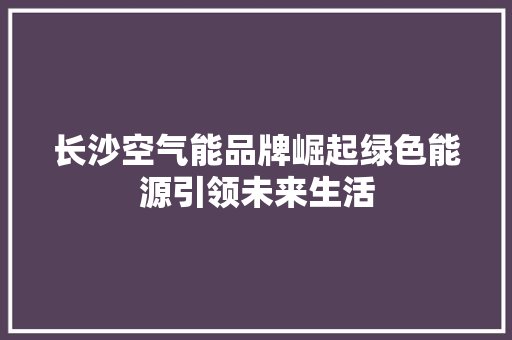 长沙空气能品牌崛起绿色能源引领未来生活 洗衣机