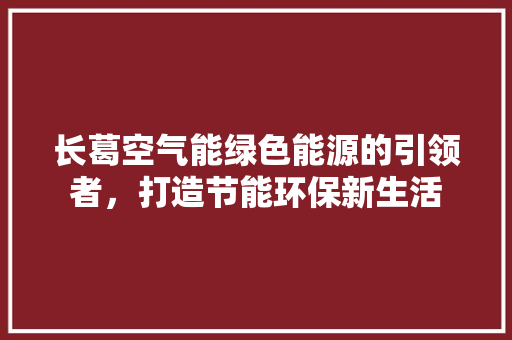 长葛空气能绿色能源的引领者，打造节能环保新生活 空调