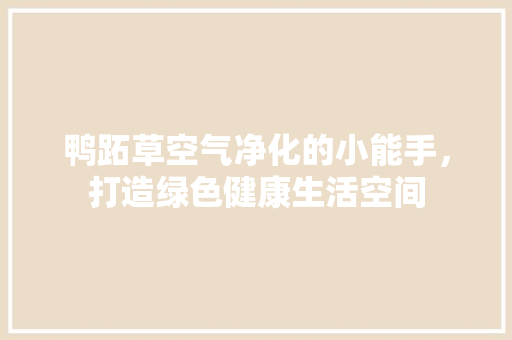 鸭跖草空气净化的小能手，打造绿色健康生活空间 灯具安装