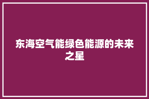 东海空气能绿色能源的未来之星 贴膜