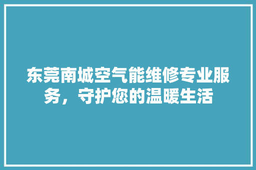 东莞南城空气能维修专业服务，守护您的温暖生活 家具修理