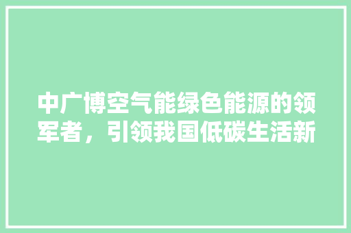 中广博空气能绿色能源的领军者，引领我国低碳生活新潮流 热水器