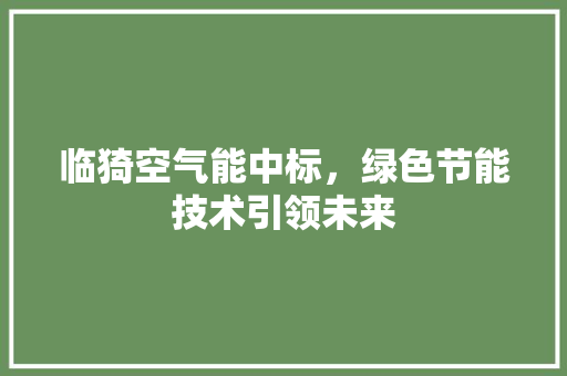 临猗空气能中标，绿色节能技术引领未来 灯具安装
