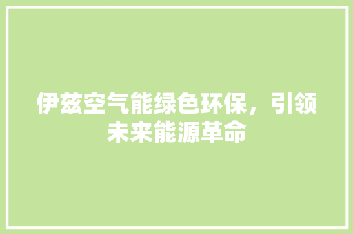 伊兹空气能绿色环保，引领未来能源革命 局部翻新