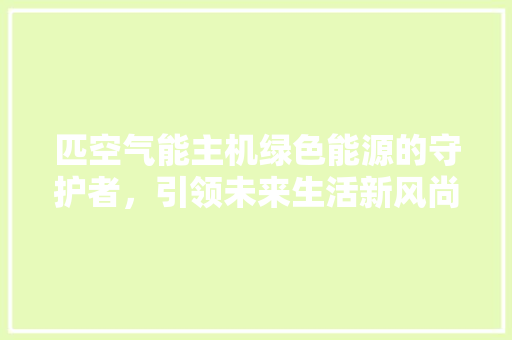 匹空气能主机绿色能源的守护者，引领未来生活新风尚 灯具安装