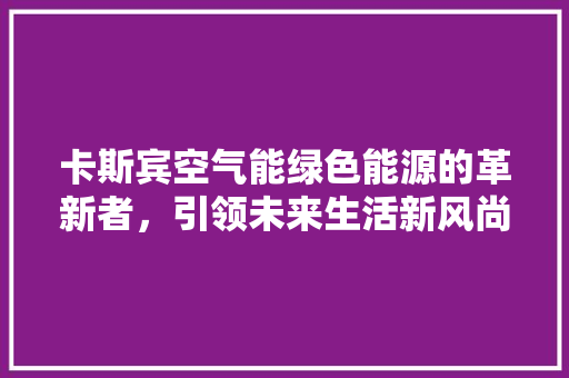 卡斯宾空气能绿色能源的革新者，引领未来生活新风尚 贴膜