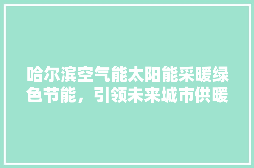 哈尔滨空气能太阳能采暖绿色节能，引领未来城市供暖新潮流 热水器