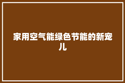 家用空气能绿色节能的新宠儿 家居维修