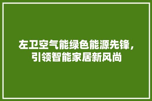 左卫空气能绿色能源先锋，引领智能家居新风尚 装修设计