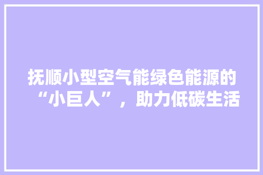 抚顺小型空气能绿色能源的“小巨人”，助力低碳生活新篇章 家电维护