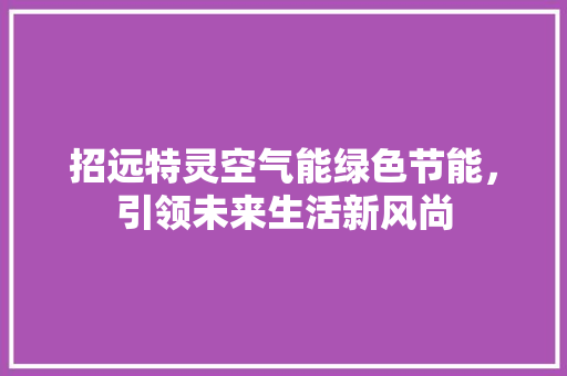 招远特灵空气能绿色节能，引领未来生活新风尚 洗衣机