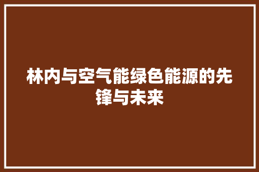 林内与空气能绿色能源的先锋与未来 空调