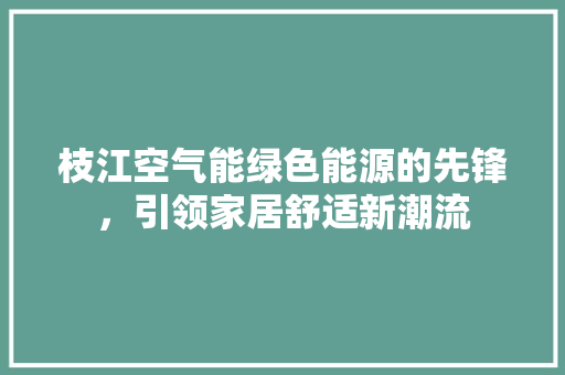 枝江空气能绿色能源的先锋，引领家居舒适新潮流 洗衣机