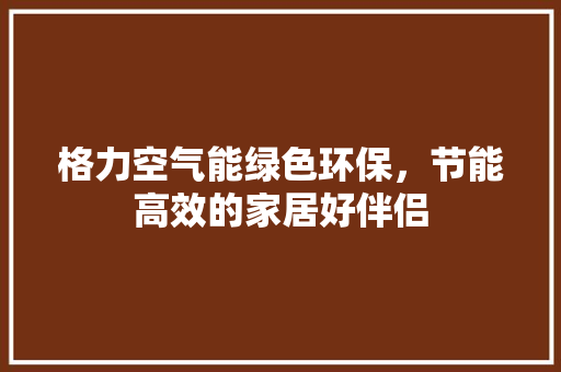 格力空气能绿色环保，节能高效的家居好伴侣 清洁保养