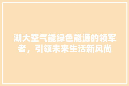 湖大空气能绿色能源的领军者，引领未来生活新风尚 家具修理