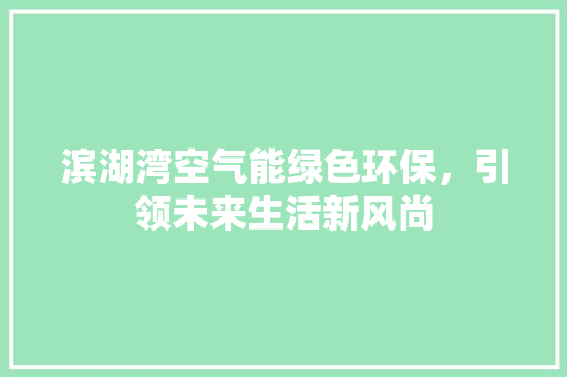 滨湖湾空气能绿色环保，引领未来生活新风尚 龙头管件
