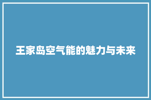 王家岛空气能的魅力与未来 家电维护