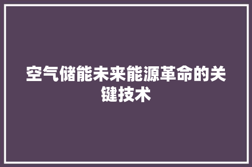 空气储能未来能源革命的关键技术 洗衣机