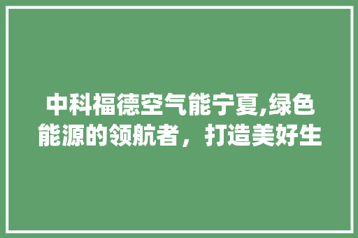 中科福德空气能宁夏,绿色能源的领航者，打造美好生活新篇章_中科福德空气能宁夏 中科福德空气能宁夏,绿色能源的领航者，打造美好生活新篇章_中科福德空气能宁夏 洁具维修