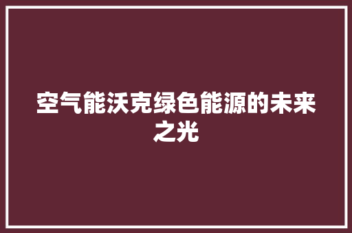 空气能沃克绿色能源的未来之光 贴膜