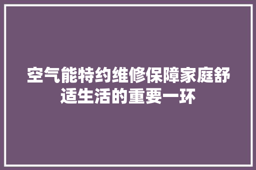 空气能特约维修保障家庭舒适生活的重要一环 贴膜