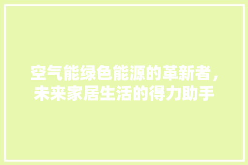 空气能绿色能源的革新者，未来家居生活的得力助手 空调