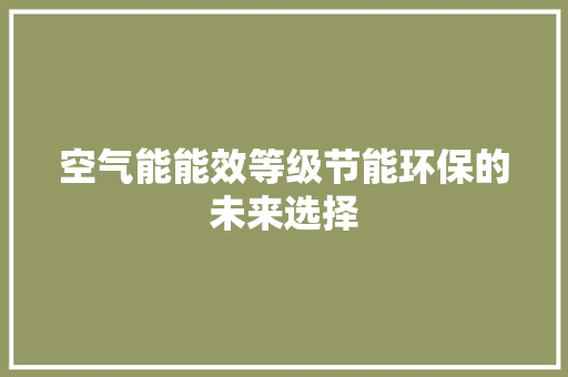空气能能效等级节能环保的未来选择 贴膜