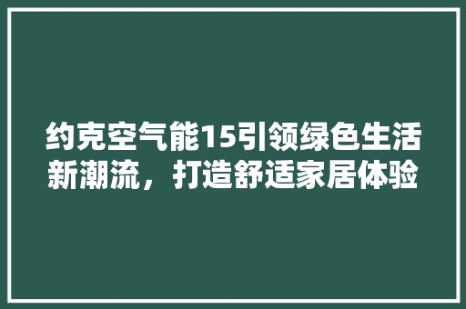 约克空气能15引领绿色生活新潮流，打造舒适家居体验 洗衣机