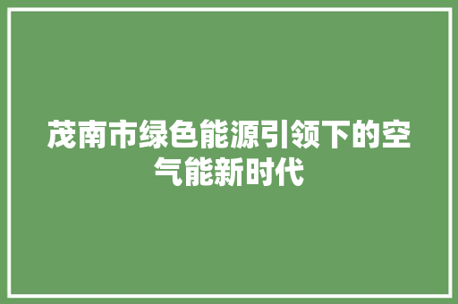 茂南市绿色能源引领下的空气能新时代 洗衣机