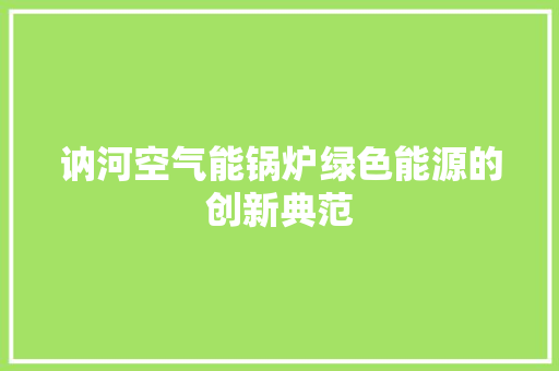 讷河空气能锅炉绿色能源的创新典范 热水器