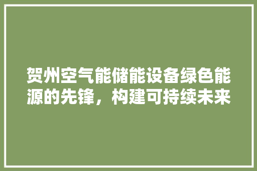 贺州空气能储能设备绿色能源的先锋，构建可持续未来 旧房改造