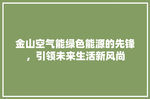 金山空气能绿色能源的先锋，引领未来生活新风尚 局部翻新