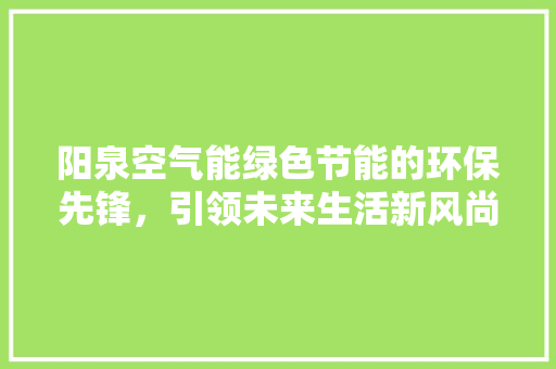 阳泉空气能绿色节能的环保先锋，引领未来生活新风尚 清洁保养